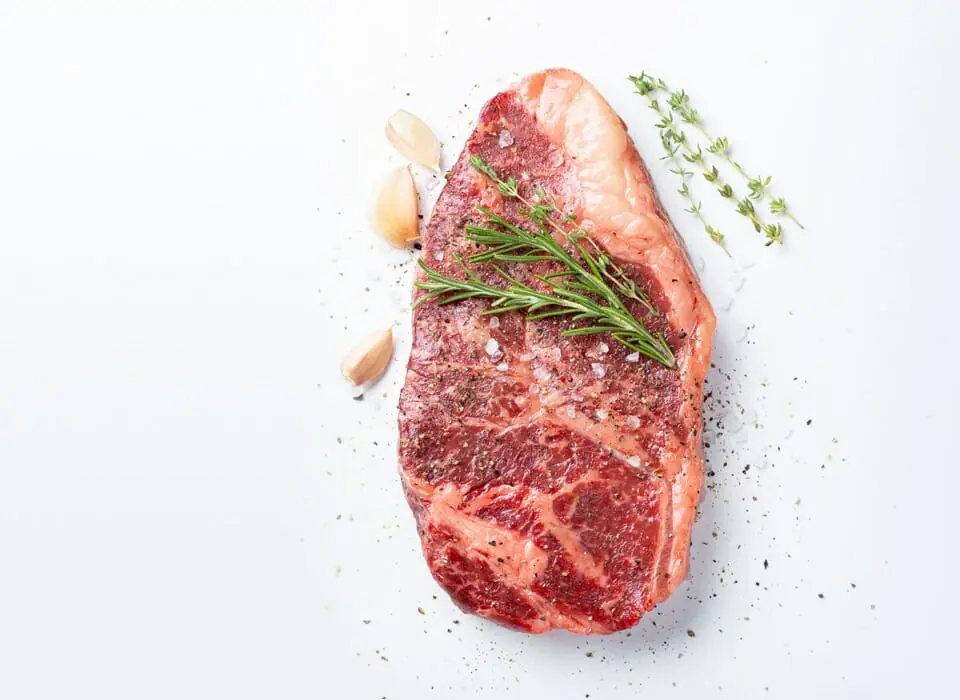 Premium kosher steak with herbs